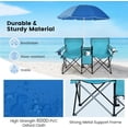thumbnail image 4 of Double Camping Chair for 2 People – Portable Folding Outdoor Loveseat with Removable Umbrella, Cup Holders and Carrying Bag, 4 of 8