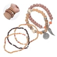 thumbnail image 4 of 1Pc Coloré Bohème Style National Bracelet Multi-Couche Élastique Riz Perles Chaîne de Main (Café), 4 of 8
