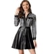 thumbnail image 1 of Vestido de Piel Sintética Allegra K con cremallera de Fiesta Negro XS, 1 of 5