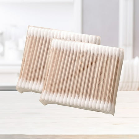 Yardwe Ear Cleaning Sticks Double-Ended Cotton Swab Multi Wood Cotton 500Pcs