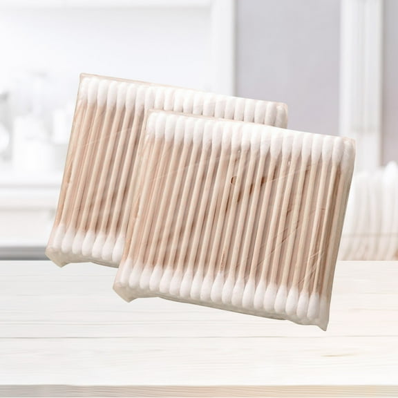 Yardwe Ear Cleaning Sticks Double-Ended Cotton Swab Multi Wood Cotton 500Pcs