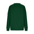thumbnail image 4 of Ladies' Christmas Printed Bow Round Neck Long Sleeved Loose Pullover Sweater Sweatshirt Top, Elegant Fall Winter Fashion with Soft Fabric for Holiday Parties,Dark Green,M, 4 of 6