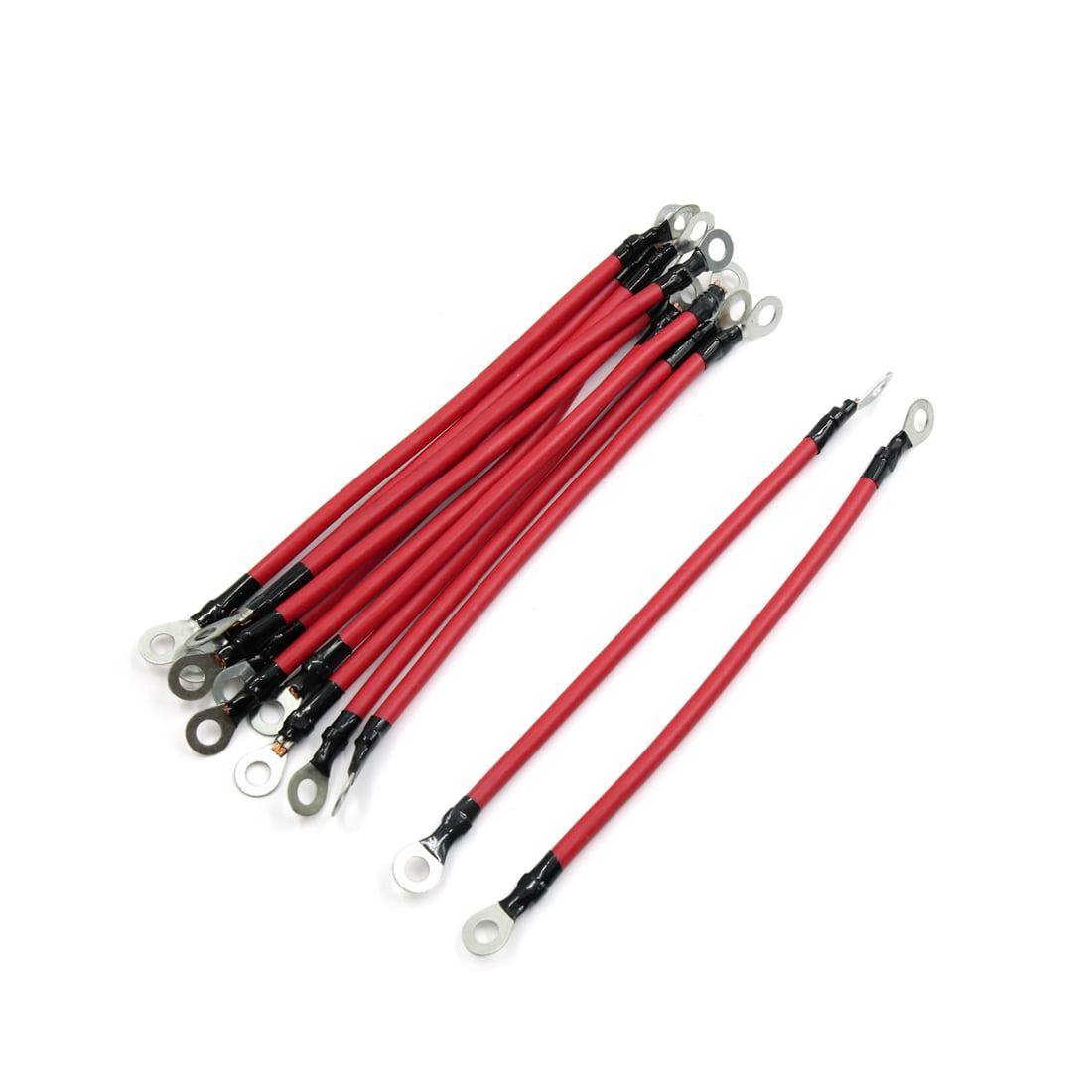 Unique Bargains 12Pcs Red 20cm Length Battery Inverter Wire Power
