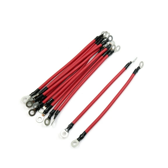 Unique Bargains 12Pcs Red 20cm Length Battery Inverter Wire Power Transfer Cable for Cars