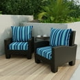 thumbnail image 2 of Jordan Manufacturing 46.5" x 24" Sullivan Vivid Blue Stripe Rectangular Outdoor Deep Seat Chair Cushion Set with Welt, 2 of 11