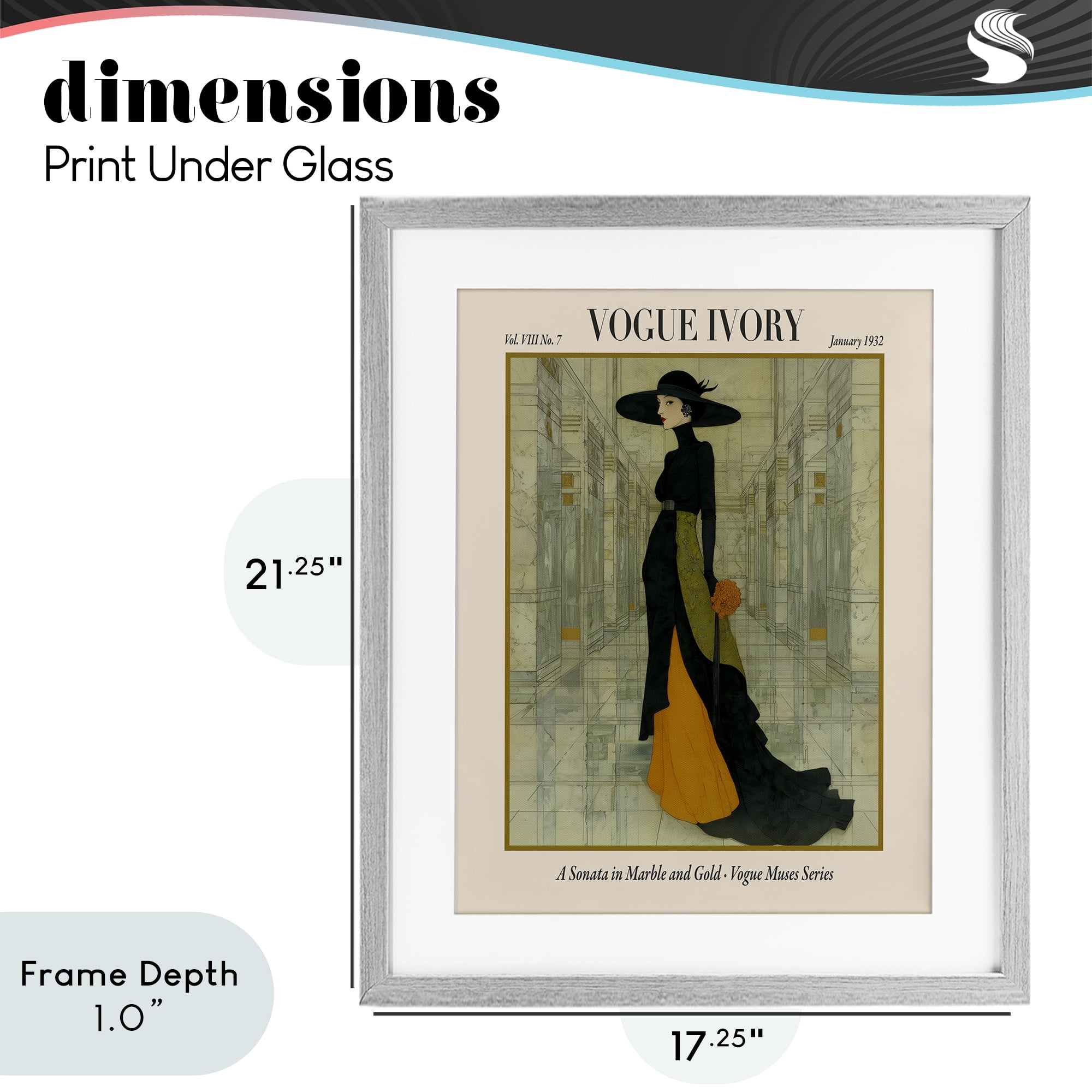 Stupell Industries Ivory Hall Magazine Gray Framed Print Under Glass, design by A Barefoot Stylist