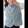 thumbnail image 3 of Chaleco de Cuadros para Mujer, Sin Mangas, de Forro , de Invierno, con Cuello Alto, Cremallera y Bolsillo en el Pecho. Azul XL, 3 of 9