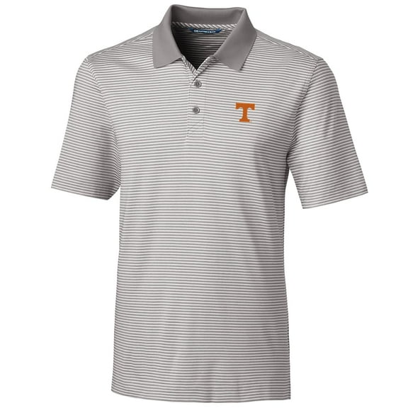 Men's Cutter & Buck Gray Tennessee Volunteers Big & Tall Forge Tonal Stripe Polo