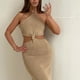 thumbnail image 5 of Moda mujer fiesta sólido sin mangas halter sin tirantes chaleco vestido largo Fridja  hj3006, 5 of 9