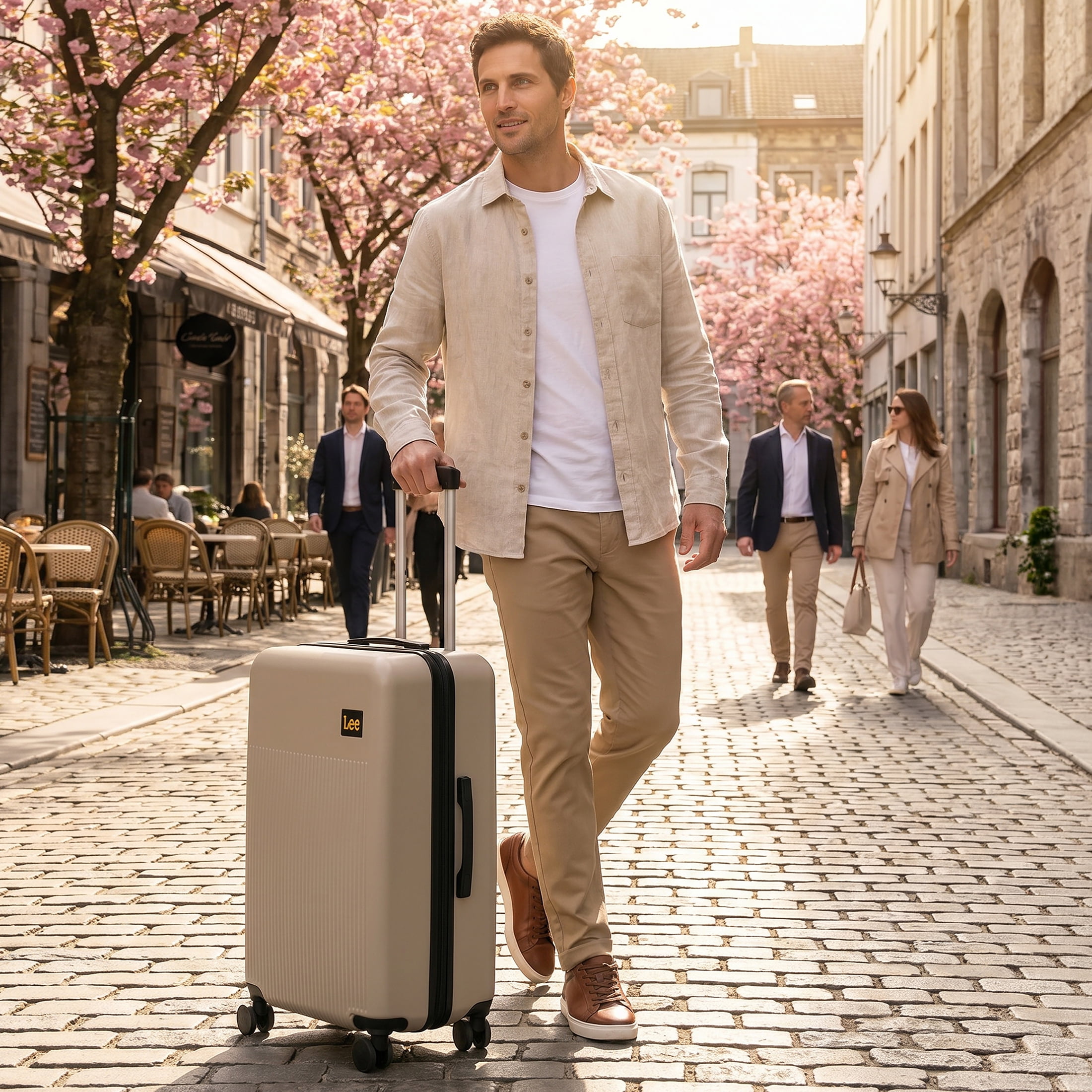 Lee 21 in Unisex Carry-On Luggage, Beige
