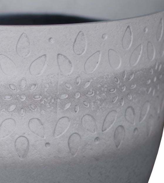 Mainstays 8 inch Newton Grey Round Recycled Resin Planter