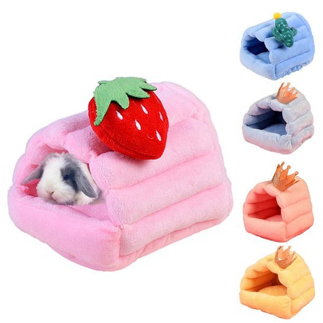 Hamster House Bed, Plush Soft Skin-friendly Winter Warm Nest Home Resting for Small Animals Guinea Pig Hedgehog Chinchilla Hamster Rats Squirrels