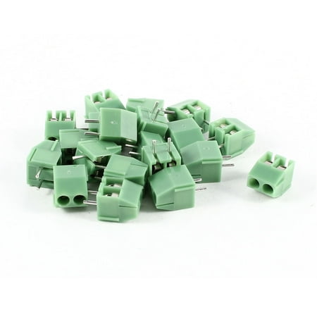 Green Position Light - Unique Bargains 20Pcs Green KF350 2 Position 3.5mm PCB Screw Terminal Block 300V 10A