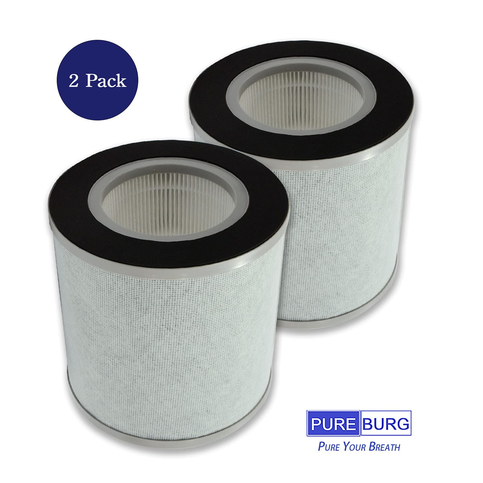 PUREBURG 4-Pack H13 HEPA Replacement Filters For ECOSELF HAP603 Air Purifier - 3-Stage Filtration With Activated Carbon