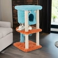 thumbnail image 2 of Demi Bonn 34" Cute Monster-Themed Cat Tree Tower with Private Cat Condos for Small Place, Blue+Orange, 2 of 8
