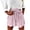 Pink, variant on UAMVSH Plus Size Shorts for Women Cotton Linen Fashionable Summer Thin Shorts Elastic Waist Drawstring Pockets Basic Shorts