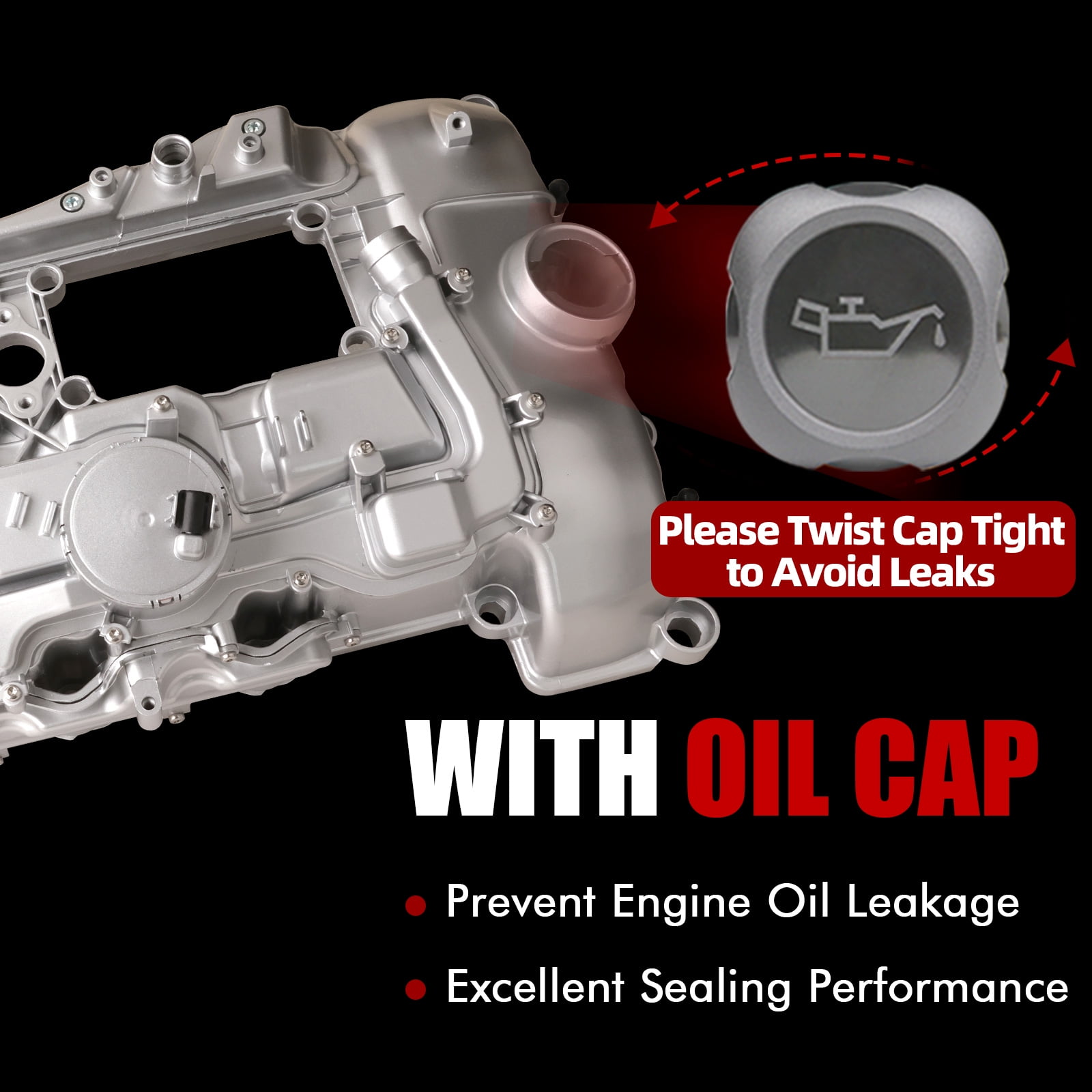 MITZONE Upgrade Performance All Aluminum N55 Valve Cover Kit Compatible with BMW 135i 135is 335i 435i 530i 535i 535iGT 535i 640i 740i xDrive 740Li M235i X1 X3 X4 X5 X6 3.0L 2010-2019 11127570292