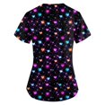thumbnail image 3 of Fabrcox S-5XL Valentines Day Scrubs for Women Plus Size Love Heart Graphic Holiday Women's Scrub Tops V Neck Short Sleeve Women Nurse Uniform with Pockets, 3 of 4