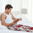 thumbnail image 5 of Bixox Men's Lilies Flowers Patterned Pajama Pants with Pockets Lounge Clothes for Home, 5 of 5