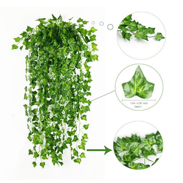 12 Pack 79 Feet Artificial Ivy Leaf Leaves Grass Plants Vine Fake Greenery Garlands Hanging, Size: 79