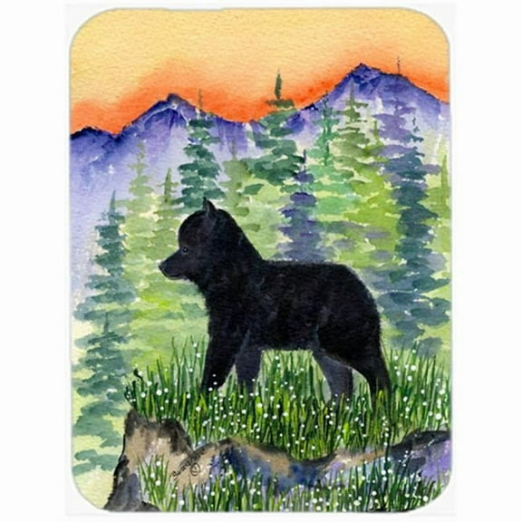 Caroline's Treasures Schipperke Glass Cutting Board Large