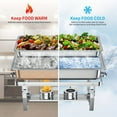 thumbnail image 6 of [9Qt] 6/4/2/1pc -Full-Size&1/2&1/3 Chafing Dishes - Durable Food Warmer Kit with Tight-Fitting Lids, Deep Food Pans, Water Pan, And Fuel Holders for Restaurant, Catering, Parties, Dding Events, Only, 6 of 14