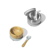 Sustainable Essentials Gift Set - BLW Removeable Suction Baby Bowls, Bamboo and Stainless Steel