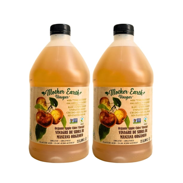 Vinagre De Sidra De Manzana Orgánico Mother Earth 2 Botes 3.78lt