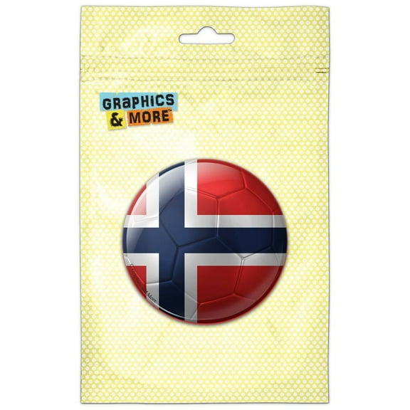 Norway Flag Soccer Ball Futbol Football Pinback Button Pin Badge
