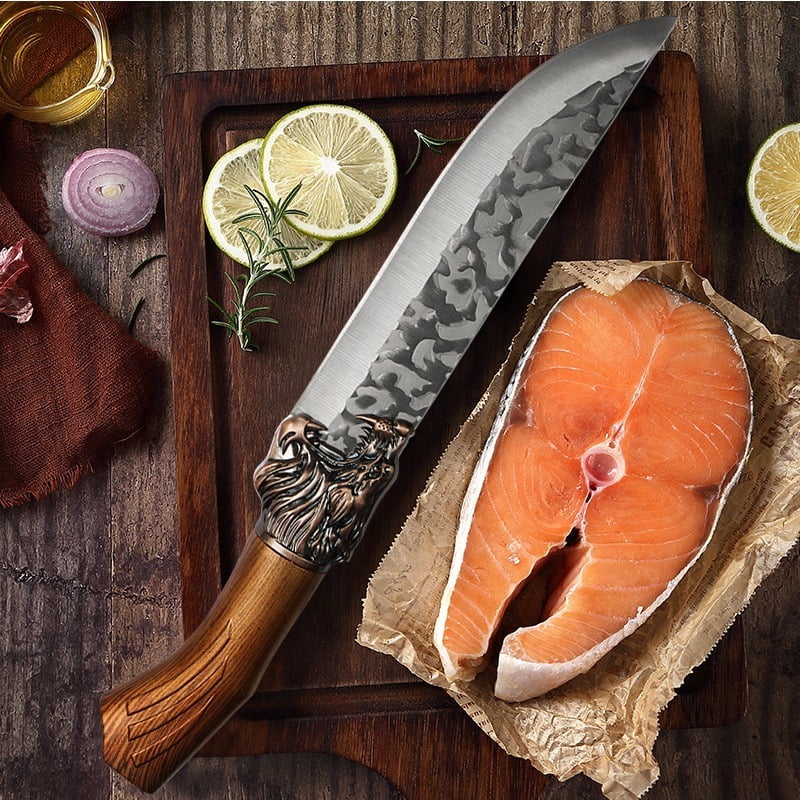 8PCS Stainless Steel Kitchen Professional Sashimi Knife Boning Knife for Men Sharp Chef Knife Unique Kitchen Gadgets Anti-stick Ergonomic Handle Utility Knife Ideal for Home Use