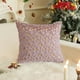 thumbnail image 4 of Soft Fuzzy Christmas Decorative Pillow Cover 18x18 Snowflake Glitter Print | Polyester Cushion Case | Cozy Home Sofa Chair Couch Bed Decor | Pink Green Beige Gray | 1 Pack, 4 of 6
