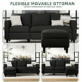 thumbnail image 7 of Walsunny Convertible L Shaped Sleeper Sectional Sofa Couch 3 Seat Sofa with Reversible Chaise for Living Room Apartment and Small Space, Black, 7 of 7