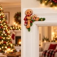 thumbnail image 6 of Qocolcyl Christmas Gingerbread Man Door Frame Corner Decor, 2PCS Wooden Holiday Corner Sign, Window Mantel Cabinet Frame Ornament, Xmas Indoor Home Wall Decor, Holiday Party Decoration, 6 of 6