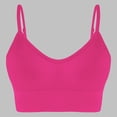 thumbnail image 2 of QATAINLAV Ladies Padded Seamless Wireless Sport Bras Solid Casual Summer Spaghetti Straps Bralette Yoga Workout Crop Tops Hot Pink S, 2 of 6