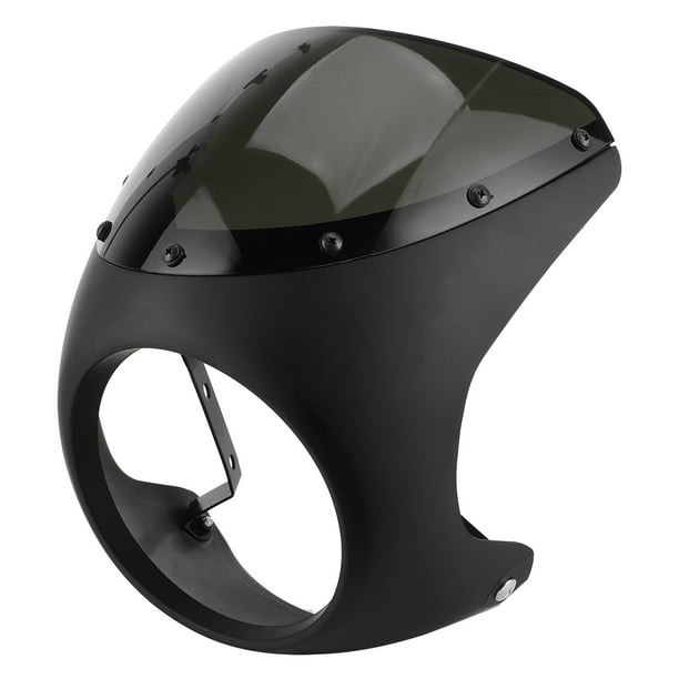 Deflector de viento para faros delanteros de 7 pulgadas, parabrisas universal para motocicletas (lente negra mate)