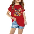 thumbnail image 1 of Shorts pour Filles, Robe à Manches Courtes, T-Shirt en Coton pour Enfants Garçons Filles Mode Mignon Col Rond Imprimé Jour de l'Indépendance Tee Manches Courtes, 1 of 5