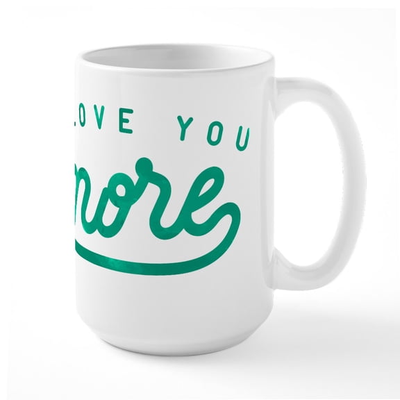 CafePress - I Love You More Green Large Mug - 15 oz Ceramic Large White Novelty Mug