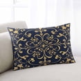 thumbnail image 2 of Abstract Floral Art Throw Pillow Cover 16 x 24 Inch Decorative Pillow Cover Vintage Golden Retro Lumbar Pillowcase Seasonal Rectangle Cushion Case for Couch Sofa Bed Living Room, 2 of 7