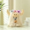 thumbnail image 2 of Scottish Cow Plush Toy Stuffed Highland Cow Plush Simulation Highland Cow with Bell,White, 2 of 6