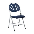 thumbnail image 1 of Scranton & Co Chaise Pliante en Plastique Bleu et Argent (Ensemble de 4), 1 of 9