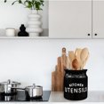 thumbnail image 2 of Arikago Utensil Holder, Ceramic Farmhouse Kitchen Utensil Holder for Countertop, 6.5" Large Cooking Utensil Crock for Kitchen Counter, Black, 2 of 5
