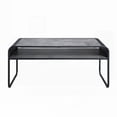 thumbnail image 3 of Black Metal Frame Coffee Table with Gray Concrete Shelf and Modern Design for Living, 3 of 5
