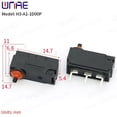 thumbnail image 4 of Microinterruptor momentáneo H2 H3-A, interruptor de límite mini de 2/3 pines, interruptor pulsador impermeable con reinicio automático, 4 of 4