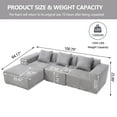 thumbnail image 2 of 100" Cloud Couch, Light Gray Modern Sectional Couches for Living Room, L-Shape Upholstered Modular Sofa with Deep Seats and Right Facing Chaise, 2 of 9