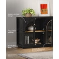 thumbnail image 5 of EYYTHUNG Arched Storage Cabinet, Modern Sideboard Buffet, Accent Display with Acrylic Door, Black Oak, 5 of 6