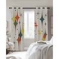thumbnail image 4 of Multi-Color Diamond Blackout Curtains for Bedroom Living Room Darkening Curtains 84 Inch Length 2 Panels Set Modern Geometric Middle Century Beige Window Curtain Window Treatment Drapes 52"x84", 4 of 9