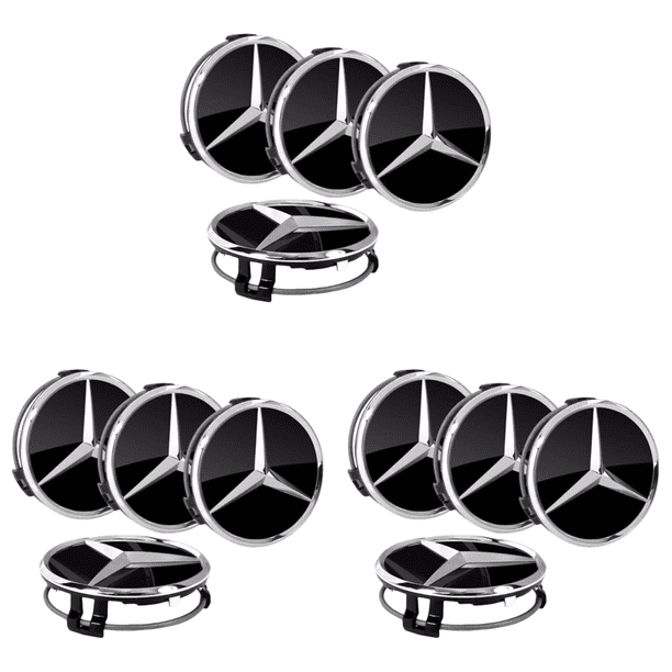 4 Uds Insignias Emblema Cubo Llantas 75MM Tapas Centrales para AMG C E S G ML