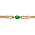 thumbnail image 2 of Gem Stone King 925 Two Tone Sterling Silver Green Nano Emerald and White Lab Grown Diamond Bracelet for Women (0.79 Cttw, Gemstone May Birthstone, Oval 8X6MM, 6.5/7/7.5 inches, Made in Italy), 2 of 3