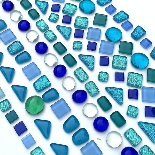 NOGIS Mixed Color Irregular Crystal Mosaic Glass Tiles for Crafts