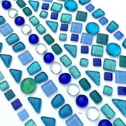 NOGIS Mixed Color Irregular Crystal Mosaic Glass Tiles for Crafts , Bulk Assorted Shapes Small Mosaic Glass Pieces for DIY Picture Home Mosaic Decoration